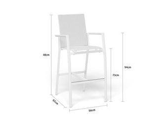 Sevilla Outdoor Bar Chair in White 1