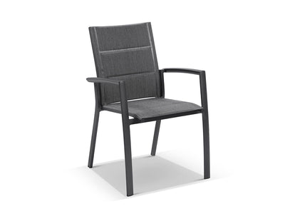 Sevilla Padded Outdoor Dining Chair in Charcoal