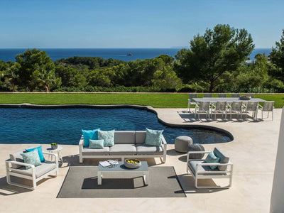 Mona Extension Outdoor Dining Table in White / C22 5.