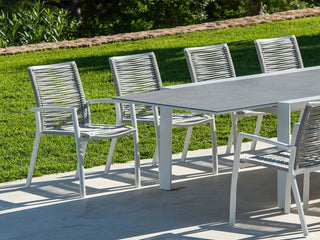 Mona Extension Outdoor Dining Table in White / C22 3.