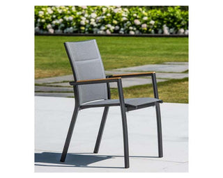 Barcelona Table & Sevilla Teak Arm Chairs | Outdoor Dining Setting in Charcoal / 9pc 240cm_3