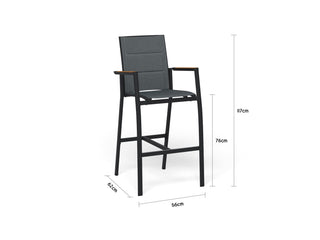 Adele Teak Bar Table with Sevilla Teak Bar Chairs -5pc Outdoor Bar Setting_4