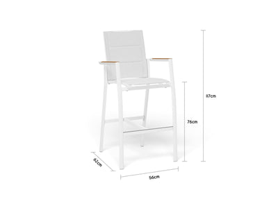 Adele Teak Bar Table with Sevilla Teak Bar Chairs -5pc Outdoor Bar Setting_4
