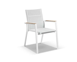 Barcelona Table & Sevilla Teak Arm Chairs | Outdoor Dining Setting in White / 9pc 240cm_8