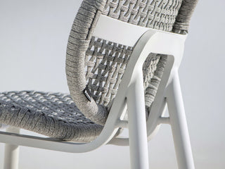 Skate Outdoor Occasional Chair in White - back view.