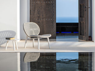Skate Outdoor Occasional Chair in White - detail.