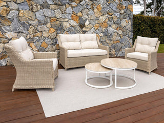 Somerset Sofa Set | Outdoor Lounge Setting in Elk / Beech / 4 Seater / Milos Coffee Table Set_1
