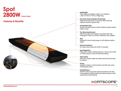 Heatscope Spot 2800W Electric Radiant Outdoor Heater in White 4.