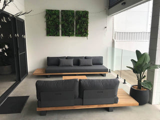 Truro Teak Platform | Outdoor Lounge Setting in Sooty / 5 Seater / Truro Coffee Table_23