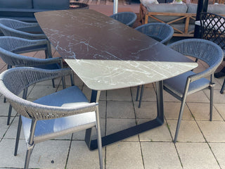 FLOOR MODEL - Elko Ceramic Table with Nivala Rope Chairs 7pc Outdoor Dining Setting_1