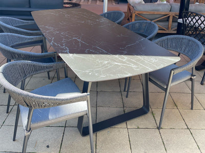 FLOOR MODEL - Elko Ceramic Table with Nivala Rope Chairs 7pc Outdoor Dining Setting_1
