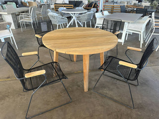 SYD FLOORSTOCK SALE - Atoll Round Table with Viola Chairs 5pc Outdoor Dining Setting_1