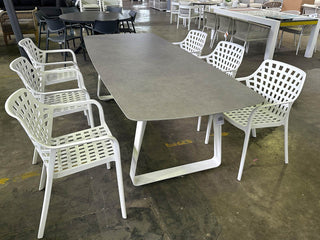 SYD FLOORSTOCK SALE - Elko Table with Aztec Chairs 7pc Outdoor Dining Setting_1