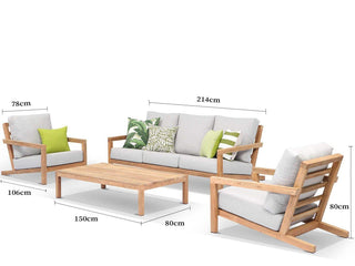 MELB CLEARANCE- Venlo 4pc Teak Outdoor Lounge Setting_15