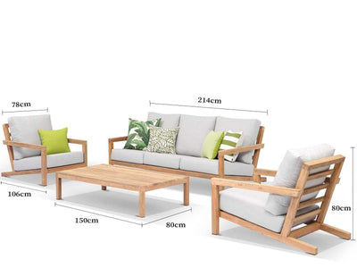 MELB CLEARANCE- Venlo 4pc Teak Outdoor Lounge Setting_15