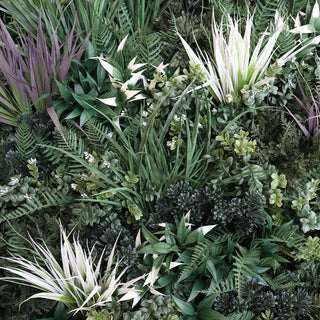 Outdoor Artificial Vertical Garden Wall Panel in White - detail.