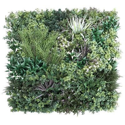 Outdoor Artificial Vertical Garden Wall Panel in Green & White 1