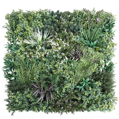 Outdoor Artificial Vertical Garden Wall Panel in Green & White