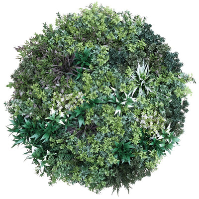 Outdoor Artificial Vertical Garden Wall Disk in Green & White / 100cm 3.