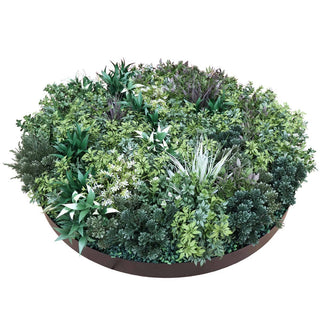 Outdoor Artificial Vertical Garden Wall Disk in Green & White / 100cm 2.
