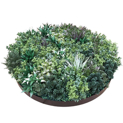 Outdoor Artificial Vertical Garden Wall Disk in Green & White / 100cm 2.
