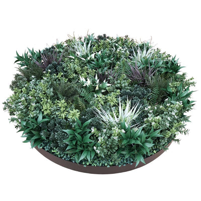Outdoor Artificial Vertical Garden Wall Disk in Green Eucalyptus / 100cm.