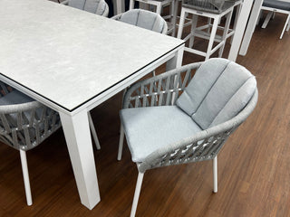 SUNSHINE COAST FLOORSTOCK SALE - Adele Ceramic Table & Treble Chairs | Outdoor Dining Setting 1