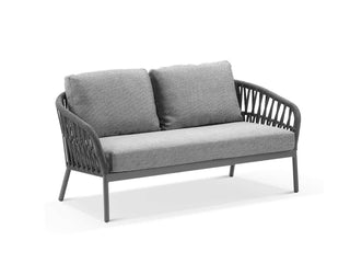 Treble Sofa Set | Outdoor Lounge Setting in Charcoal / Carbon / Silver Black / 4 Seater / Milos Coffee Table Set_1