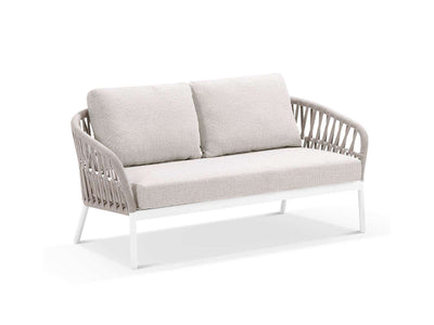 Treble Outdoor Lounge in White / Latte / Silver Beige