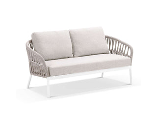 Treble Sofa Set | Outdoor Lounge Setting in White / Latte / Silver Beige / 4 Seater / Milos Coffee Table Set_1