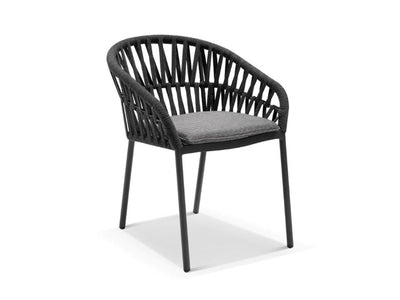 Treble Outdoor Dining Chair in Charcoal / Carbon / Silver Black 5.