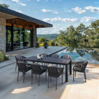 Treble Outdoor Dining Chair Set in Charcoal / Carbon / Silver Black / Set of 2_5