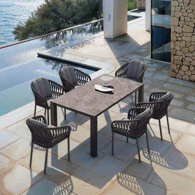 Treble Outdoor Dining Chair Set in Charcoal / Carbon / Silver Black / Set of 2_6
