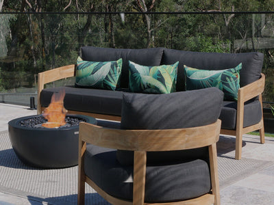 Tropicalia Midnight Outdoor Euro Bolster Cushion in Midnight 3.
