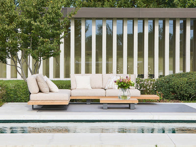 Truro Teak Platform | Outdoor Lounge Setting in Tundra Rye / 4 Seater / Truro Coffee Table_1