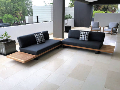 Truro Teak Platform | Outdoor Lounge Setting in Sooty / 4 Seater / Truro Coffee Table_9
