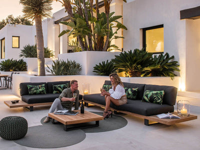Truro Teak Platform | Outdoor Lounge Setting in Sooty / 5 Seater / Truro Coffee Table_1
