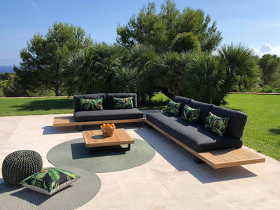 Truro Teak Platform | Outdoor Lounge Setting in Sooty / 5 Seater / Truro Coffee Table_19