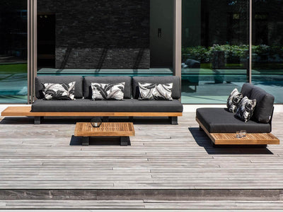 Truro Teak Platform | Outdoor Lounge Setting in Sooty / 5 Seater / Truro Coffee Table_4
