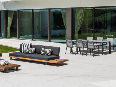 Truro Teak Platform | Outdoor Lounge Setting in Sooty / 6 Seater / Truro Coffee Table_9