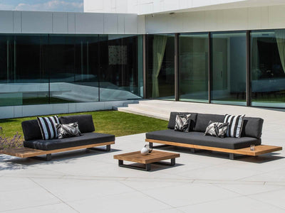 Truro Teak Platform | Outdoor Lounge Setting in Sooty / 5 Seater / Truro Coffee Table_9