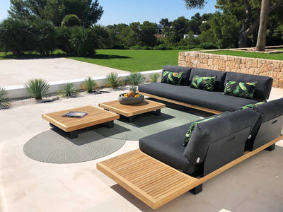 Truro Teak Platform | Outdoor Lounge Setting in Sooty / 6 Seater / Truro Coffee Table_11
