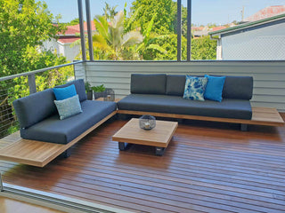 Truro Teak Platform | Outdoor Lounge Setting in Sooty / 5 Seater / Truro Coffee Table_12