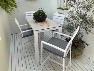 Adele Ceramic Bar Table with Twain Bar Chairs - 5pc Outdoor Bar Setting_1