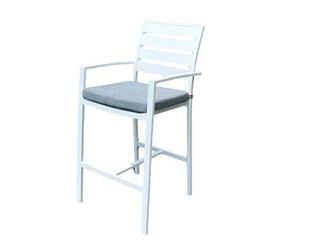 Twain Outdoor Bar Chair in White / Grey 1