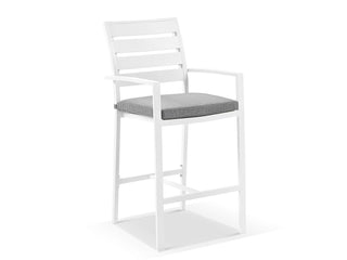 Adele Teak Table & Twain Chairs | Outdoor Bar Setting in White / Mist / 3pc 140x63cm_3