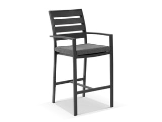 Adele Teak Table & Twain Chairs | Outdoor Bar Setting in Charcoal / Cinder / 3pc 140x63cm_2