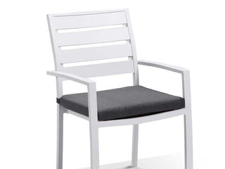 Twain Outdoor Dining Chair in White / Mist 1