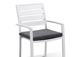 Bronte Extension Table & Twain Chairs | Outdoor Dining Setting in White / Mist / 11pc 320cm_5