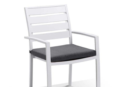 Adele Table & Twain Chairs | Outdoor Dining Setting in White / 5pc 95cm_5
